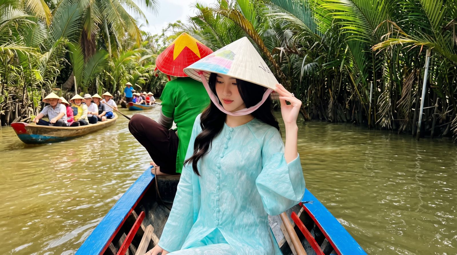 tour checkin chèo thuyền ba lá Miền Tây